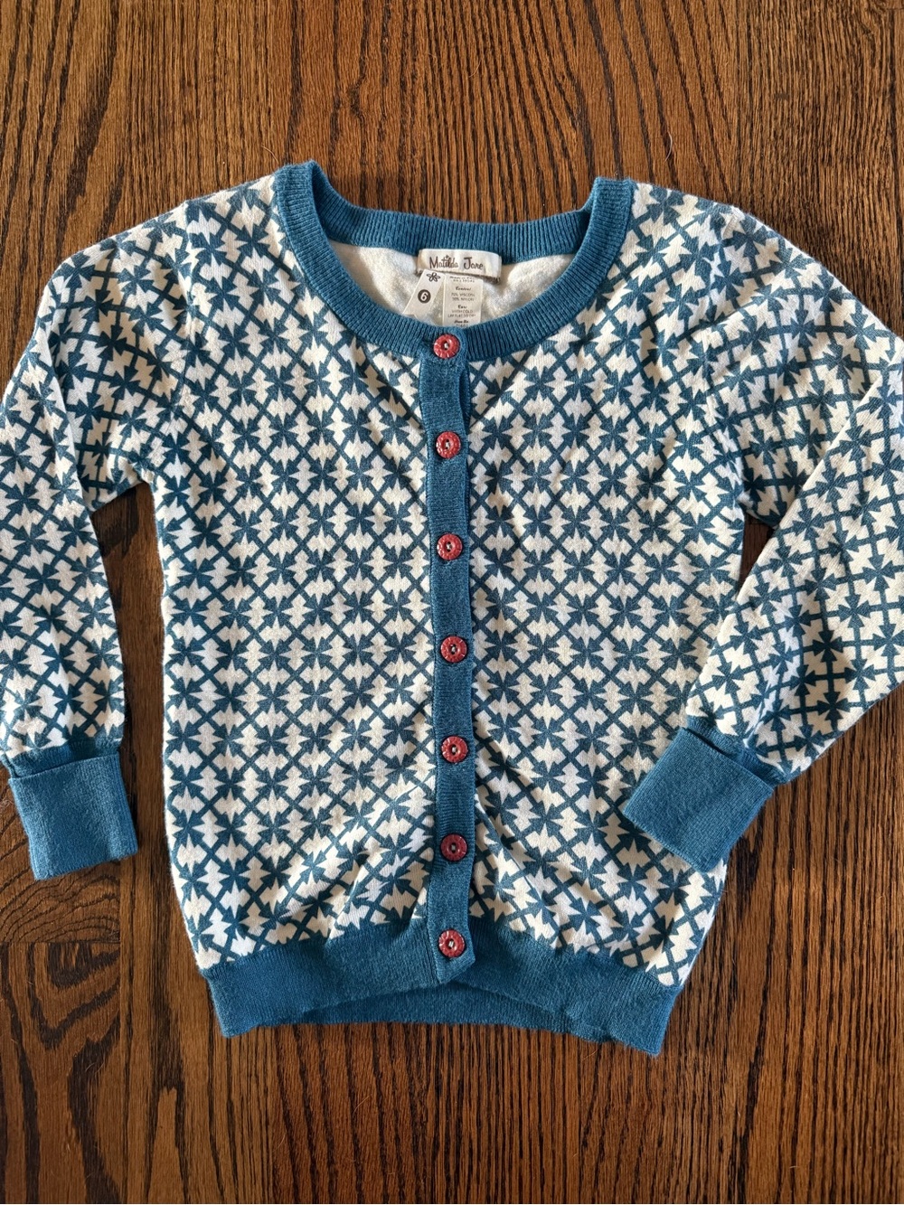 Matilda Jane Windy City blue white cardigan sweater 6